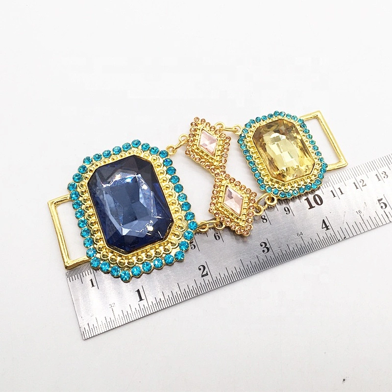Gold stained glass swimwear accessories metal hardware bikini connector for wholesale