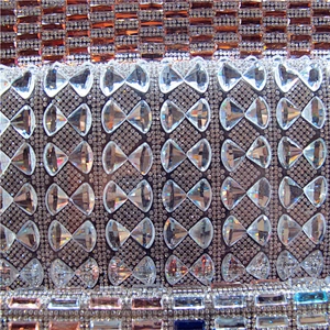 Hot Sale Factory Cheap Price 120*45cm crystal hot fix rhinestone mesh sheet for garment shoes bags