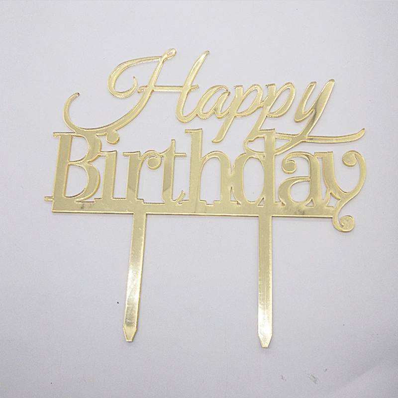 Happy birthday black acrylic cake topper for birthday cake decoration