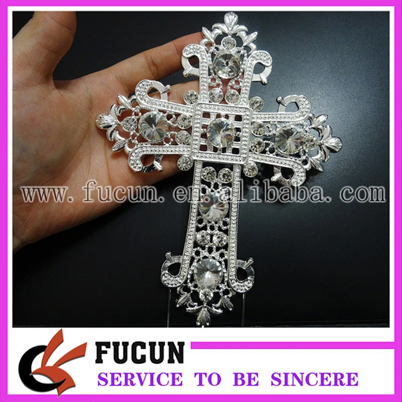 2018 high quality rhinestone Cross Cake Topper