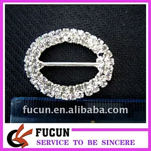 double rows rhinestone oval shape rhinestone buckles for ribbon