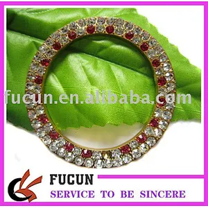 wedding colorful diamond round rhinestone buckles for invitation ribbon