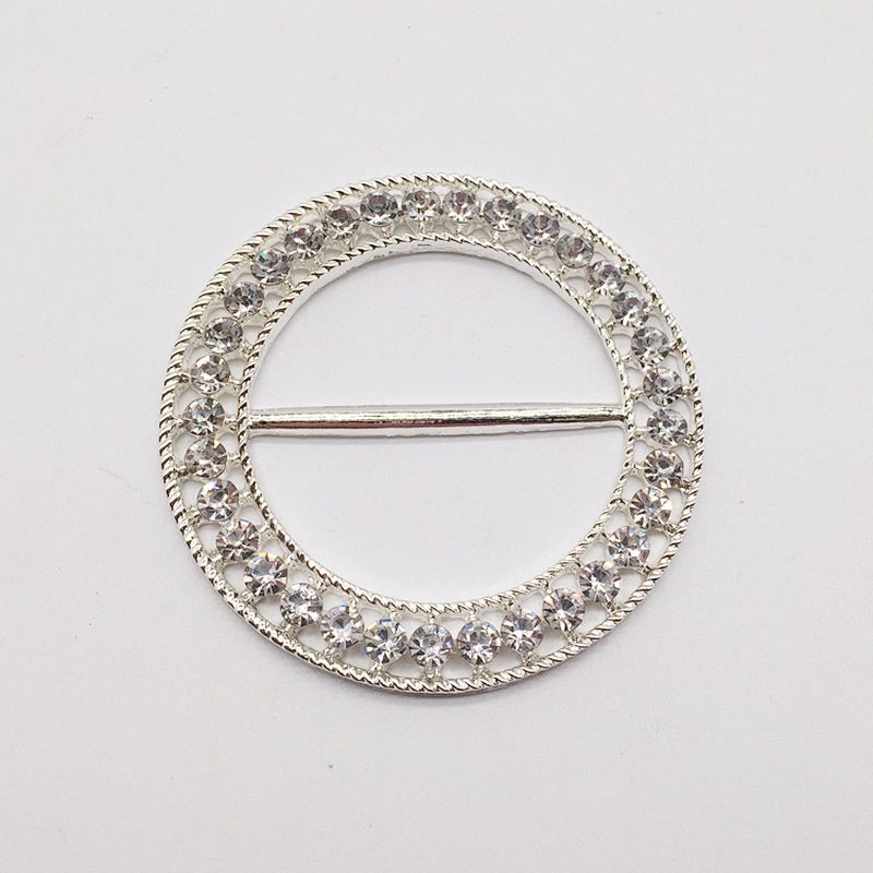 High quality 58mm diamond crystal wedding chair brooch sash rhinestone ribbon buckle
