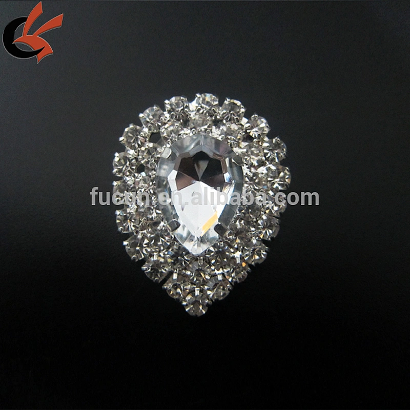 Luxurious small crystal glass waterdrop rhinestone buckles for wedding invitation