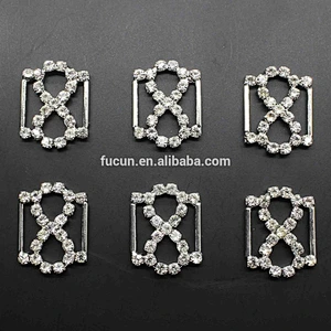 wholesale shiny zinc alloy metal shoes buckle decorative with glass stone