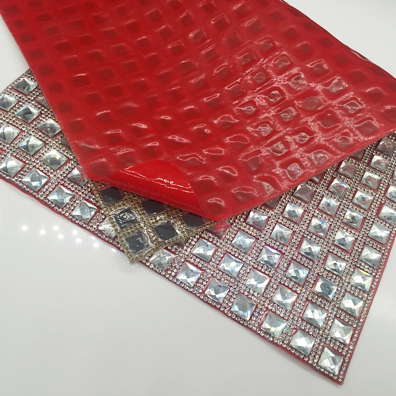 DIY Hot Fix Self Adhesion 24*40cm Square Rhinestone Jewelry Mesh Sheet Wholesale