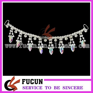 Hot sale crystal rhinestone chain /rhinestone twist bikini connector