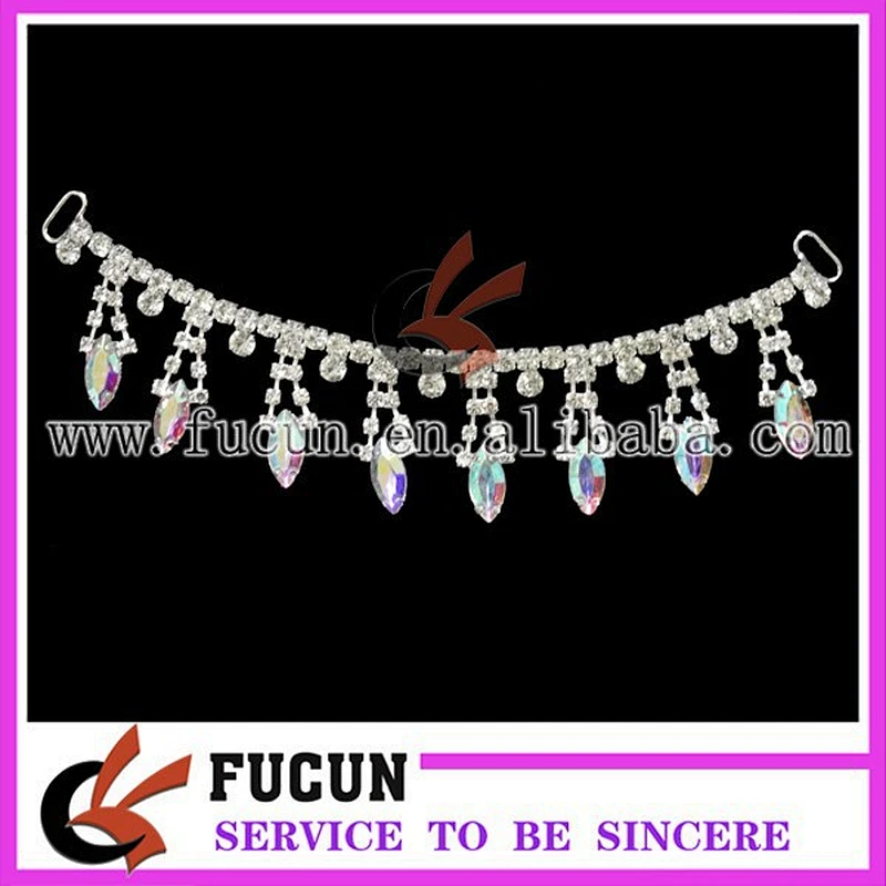 Hot sale crystal rhinestone chain /rhinestone twist bikini connector