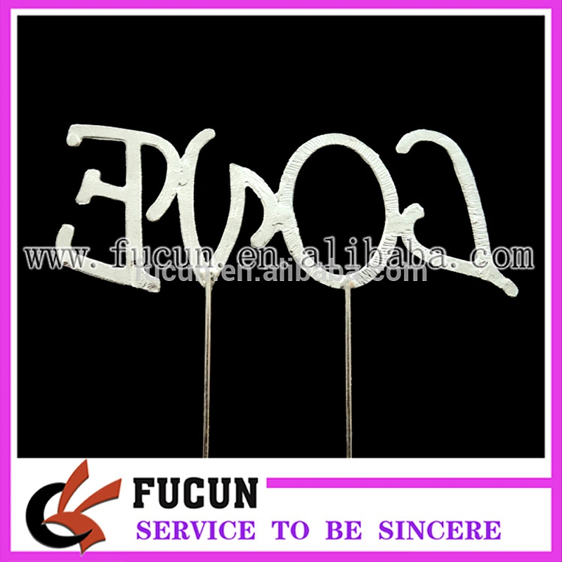 new products 2016 metal chinese different LOVE shape cake topper wedding souvenirs