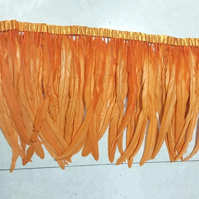 35-40cm natural tail feather fabric trimming dyed feathers thin long colored rooster feathers trimming for sale