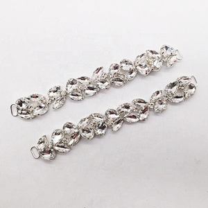 Wholesale Teardrop Jewelry Rhinestone Glass Crystal Connector For Competition Swimming Suit