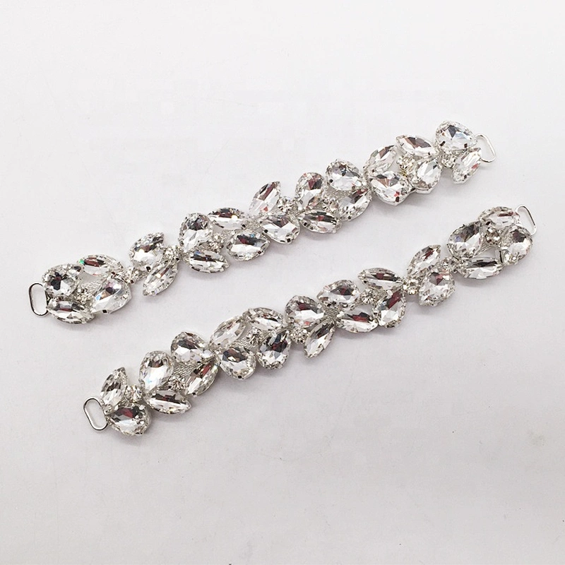 Wholesale Teardrop Jewelry Rhinestone Glass Crystal Connector For Competition Swimming Suit