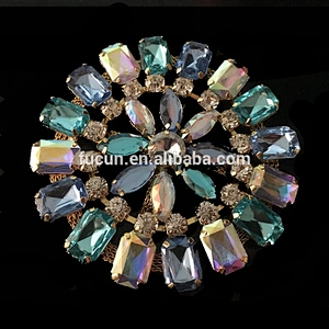 Colorful rhinestone, acrylic ,gem wedding anniversary ,party Vintage jewelry large brooch