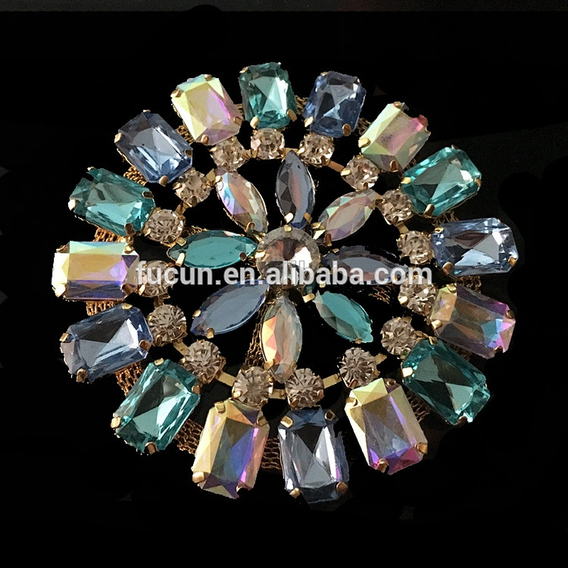 Colorful rhinestone, acrylic ,gem wedding anniversary ,party Vintage jewelry large brooch