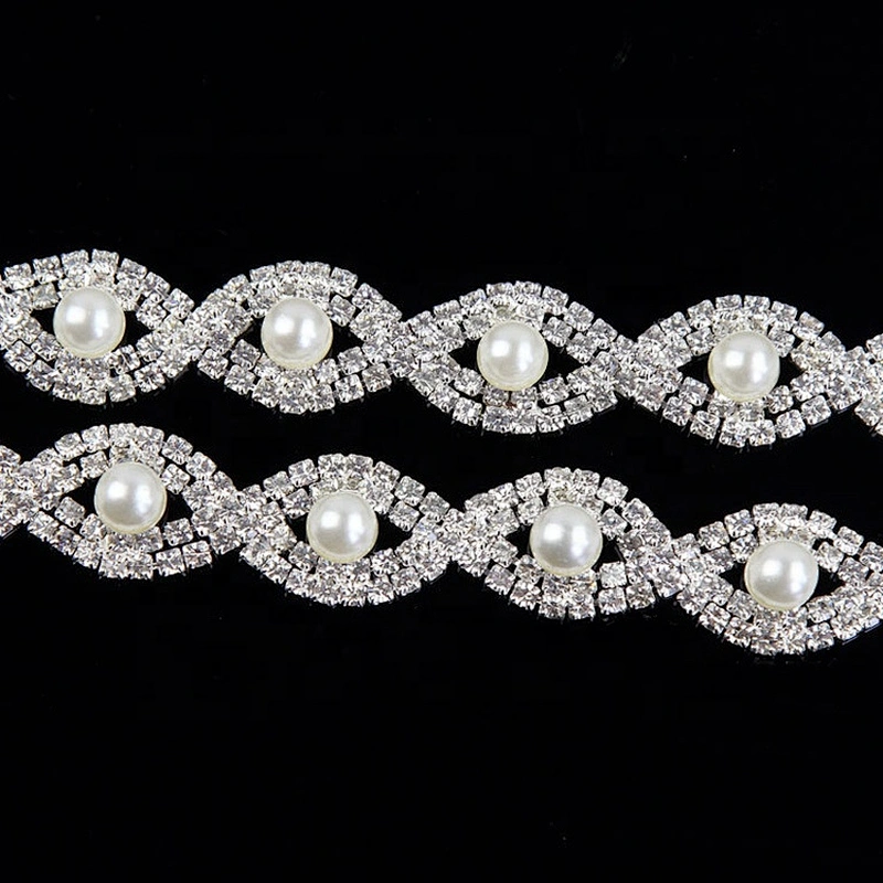 Garment Accessories DIY Wedding Dress Decorative Rhinestone Fabric Trim Lace Rhinestone Crystal Trim