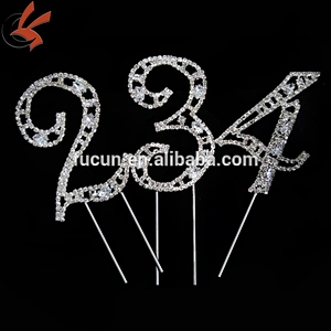 Sweet 15 Quinceanera Silver Crystal Rhinestone Cake Topper Birthday Party Favor