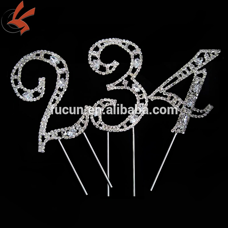Sweet 15 Quinceanera Silver Crystal Rhinestone Cake Topper Birthday Party Favor
