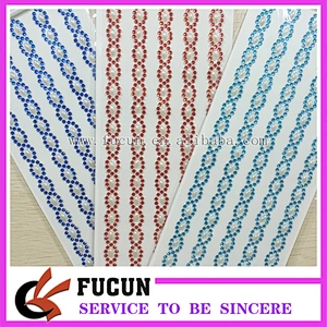 custom acrylic rhinestone jewel sticker long strip self adhesive pearls and rhinestone stickers