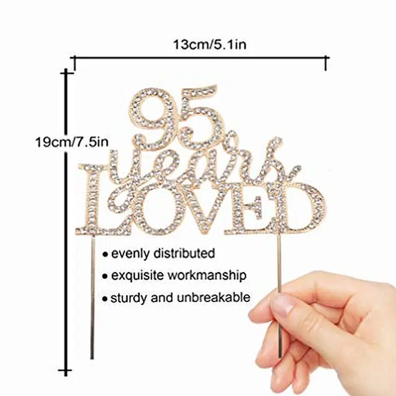 Number Fashion New Design Sparking gold Crystal Rhinestone Cake Topper