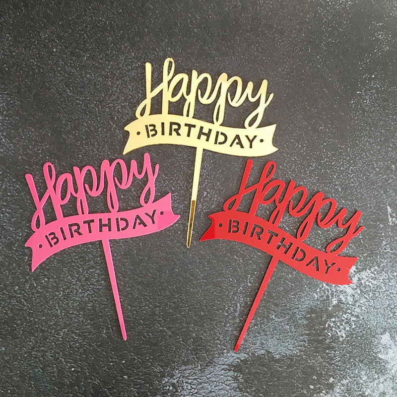 Birthday party favors gifts colors acrylic cake topper for cake decoration