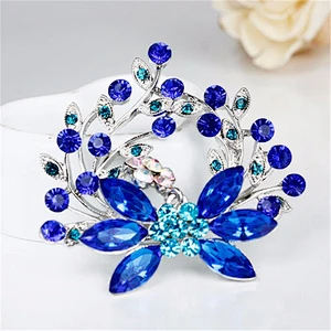 Factory wholesale Fashion Costume jewelry design rhinestone brooch for wedding