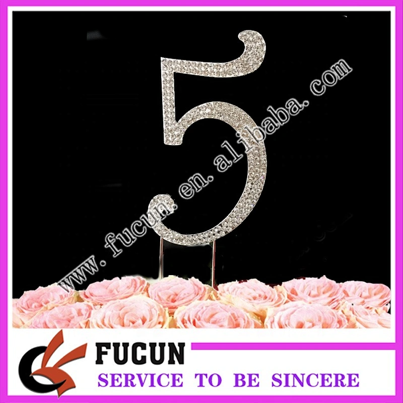 Factory Price Number 9 Rhinestone Cake Topper For wedding birthday party
