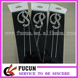 5 inch Large Vintage Style crystal rhinestone letter P cake topper