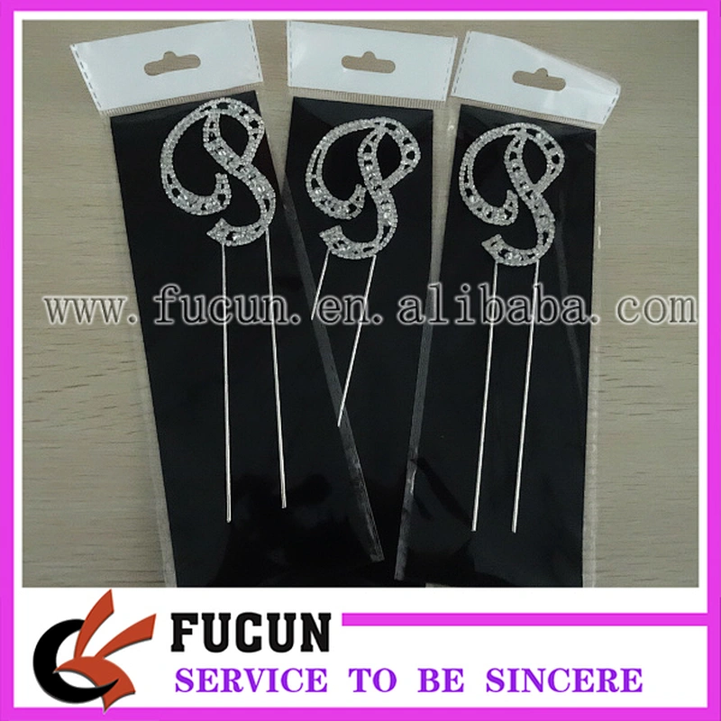 5 inch Large Vintage Style crystal rhinestone letter P cake topper