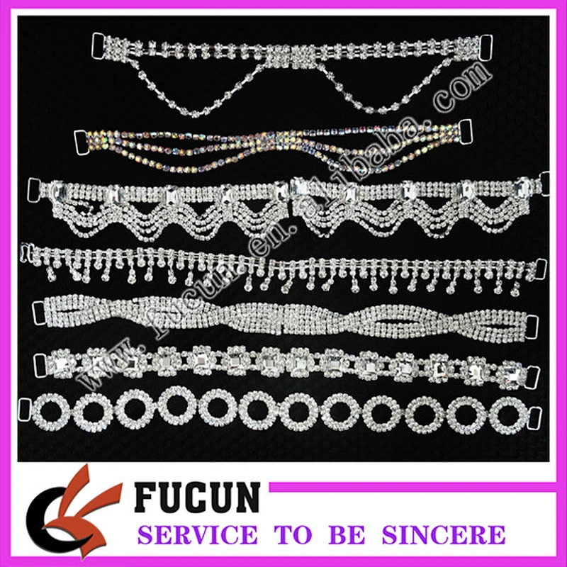 China manufacturers one piece circle Clear Rhinestone Bikini Back Connector