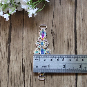 High Quality Fashional AB Crystal Rhinestone Metal Bikini Connectors Bikini Swimwear buckle
