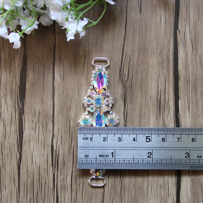 High Quality Fashional AB Crystal Rhinestone Metal Bikini Connectors Bikini Swimwear buckle