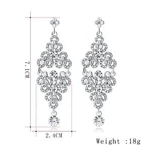 2019 fashion rhinestone jewellery crystal rhinestone ladies earrings
