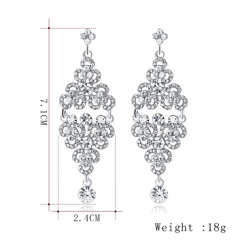 2019 fashion rhinestone jewellery crystal rhinestone ladies earrings