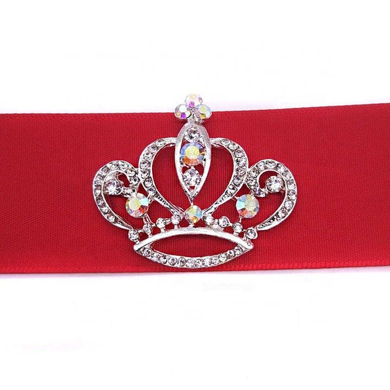 wholesale flatback AB clear crystal rhinestone crown brooch