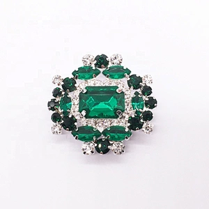 custom green diamond adjustive clip shoe buckle accessories for shoes high heel decoration