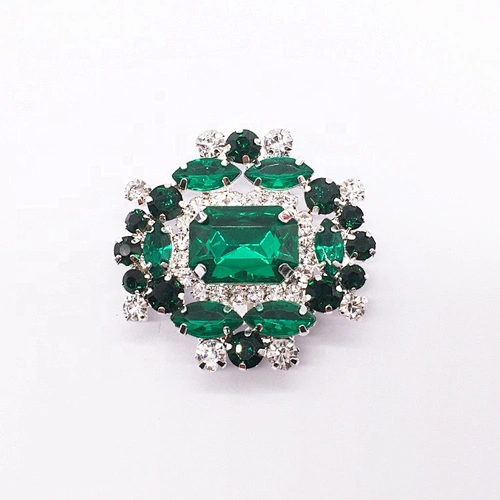 custom green diamond adjustive clip shoe buckle accessories for shoes high heel decoration