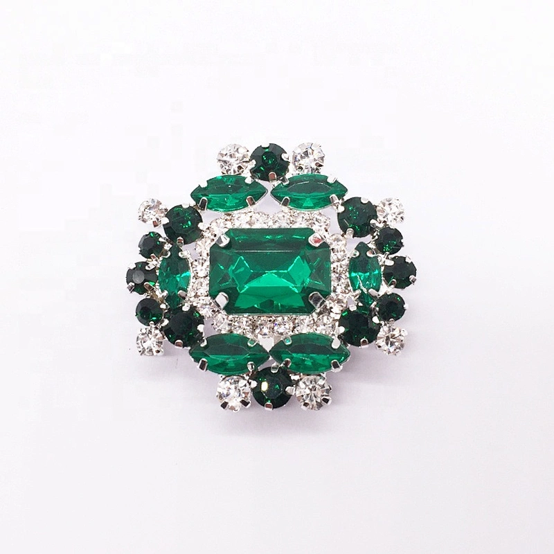 custom green diamond adjustive clip shoe buckle accessories for shoes high heel decoration