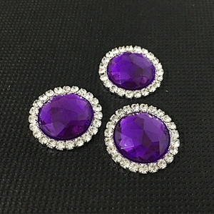 fashion decorative various colors round flat back rhinestone acrylic crystal button