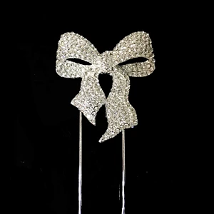 Sparkly Rhinestones Cake Topper Birthday Wedding Anniversary Silver cake topper