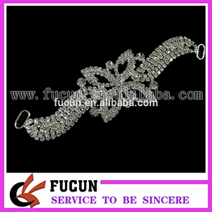 Rhinestone Bikini Connector Crystal Buckle Metal Chain For DIY Swimming Wear