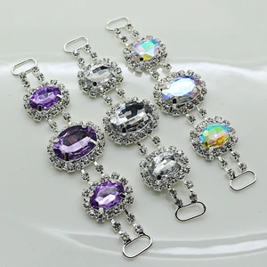 fashion 95mm colorful rhinestone bikini connector for Swimwear Metal Accessories