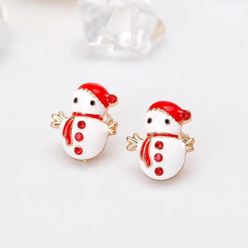New Arrival  Christmas Snowman rhinestone Earrings Stud Earring