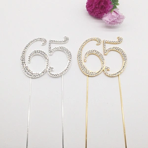 Diamante Cake Pick Rhinestone Numbers Age Birthday Anniversary Cake Topper
