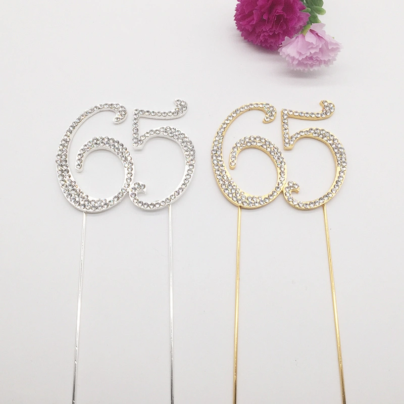 Diamante Cake Pick Rhinestone Numbers Age Birthday Anniversary Cake Topper