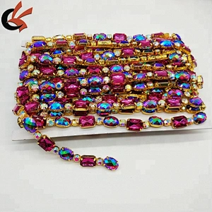 Color Rhinestone Acrylic Trims Chain for garment accessories and dance dress
