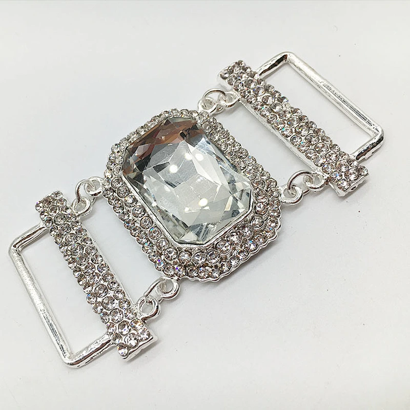 fashion Metal Accessories clear rhinestone bikini connector for Swimwear