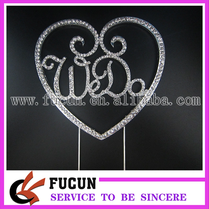 Personalized crystal rhinestone We do wedding vows Cake Topper