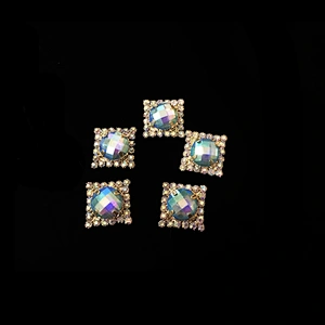 Small flat back Multi Color Crystal Epoxy resin brooch for dress