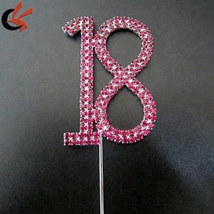number 21 18 purple rhinestone cake topper for birthday
