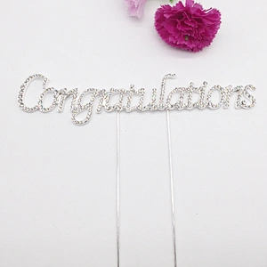 best sellers products party decor rhinestone warm congratulation cake topper for celebration